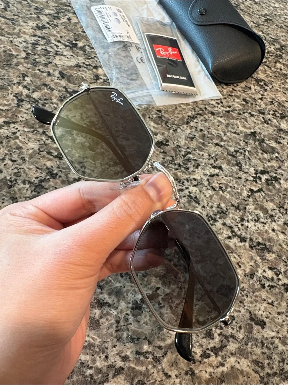 NWT Ray-Ban Women’s Octagonal Gradient Grey Lenses Octagonal Sunglasses